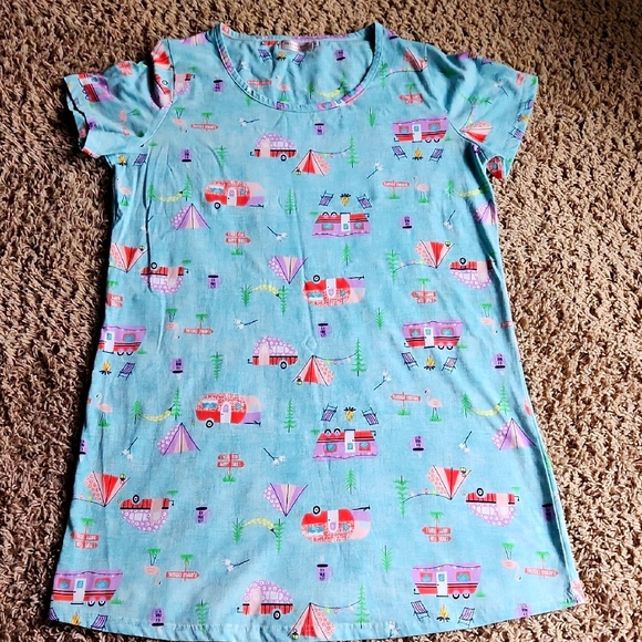 Enjoynight Colorful Camper Print Pajama Night Gown Size Medium - Picture 1 of 5